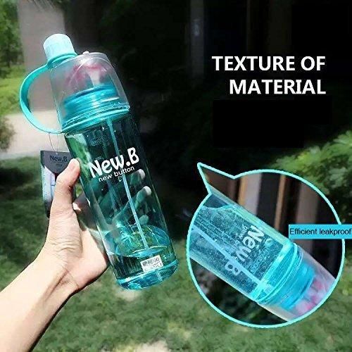 Spray Mist Water Bottle with Straw – 600ml Plastic Sports Bottle for Gym & Outdoor