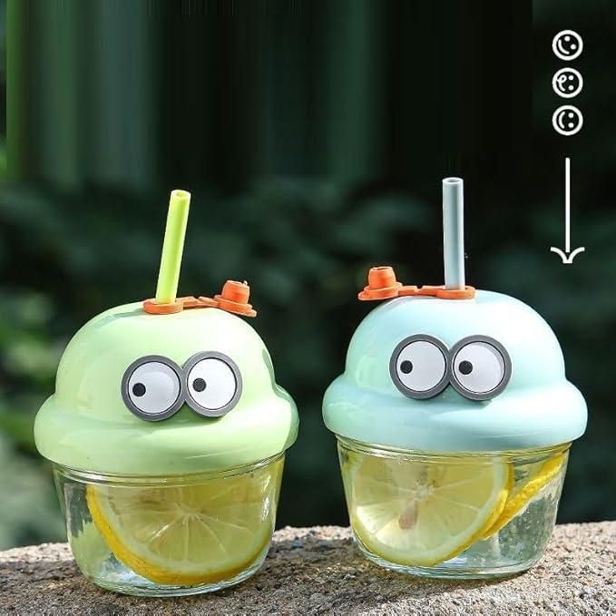Cartoon Glass Cup – 210 ml | Thick Glass with BPA-Free Cup | Fun Kids Drinking Cup